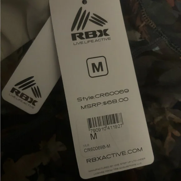 RBX Women's Full Length Floral Leggings High Waisted Activewear Medium - Picture 5 of 5